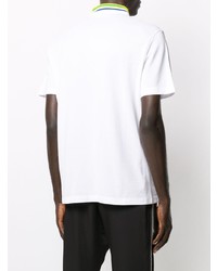 Мужская белая футболка-поло с вышивкой от Versace