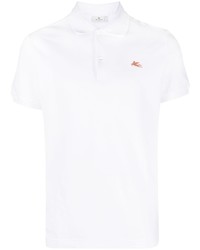 Мужская белая футболка-поло с вышивкой от Etro