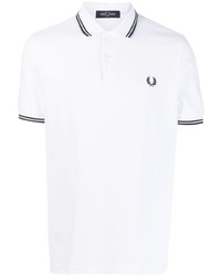 Мужская белая футболка-поло с вышивкой от Fred Perry