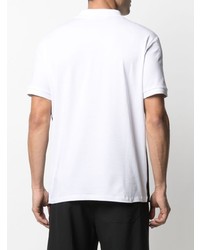 Мужская белая футболка-поло с вышивкой от Karl Lagerfeld