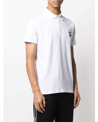 Мужская белая футболка-поло с вышивкой от Karl Lagerfeld