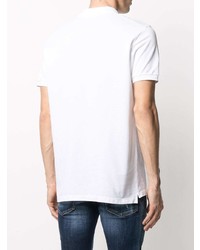 Мужская белая футболка-поло с вышивкой от DSQUARED2