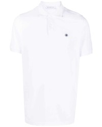 Мужская белая футболка-поло с вышивкой от Manuel Ritz