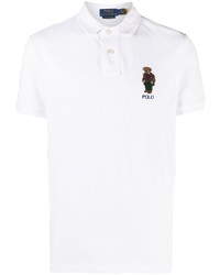 Мужская белая футболка-поло с вышивкой от Polo Ralph Lauren