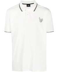 Мужская белая футболка-поло с вышивкой от PS Paul Smith