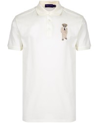 Мужская белая футболка-поло с вышивкой от Ralph Lauren Purple Label