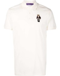 Мужская белая футболка-поло с вышивкой от Ralph Lauren Purple Label
