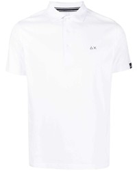 Мужская белая футболка-поло с вышивкой от Sun 68