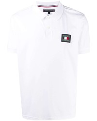 Мужская белая футболка-поло с вышивкой от Tommy Hilfiger