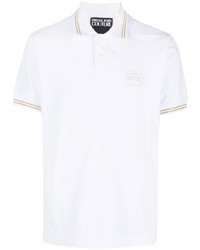 Мужская белая футболка-поло с вышивкой от VERSACE JEANS COUTURE