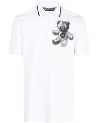 Мужская белая футболка-поло с "огурцами" от Philipp Plein
