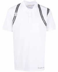 Мужская белая футболка-поло с принтом от Alexander McQueen