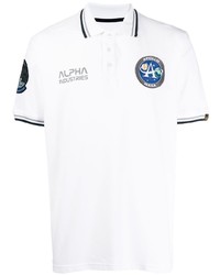 Мужская белая футболка-поло с принтом от Alpha Industries