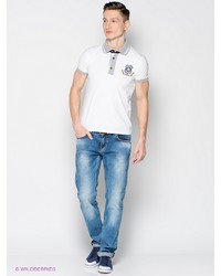 Мужская белая футболка-поло с принтом от BAGGAGE