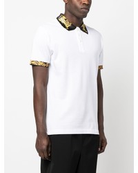 Мужская белая футболка-поло с принтом от VERSACE JEANS COUTURE