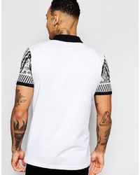 Мужская белая футболка-поло с принтом от Asos