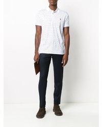 Мужская белая футболка-поло с принтом от Polo Ralph Lauren