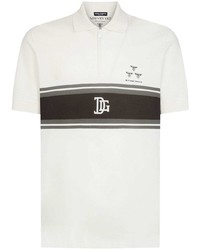 Мужская белая футболка-поло с принтом от Dolce & Gabbana