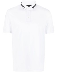 Мужская белая футболка-поло с принтом от Emporio Armani