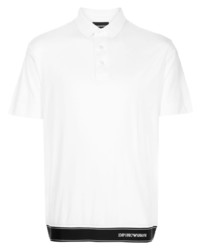 Мужская белая футболка-поло с принтом от Emporio Armani