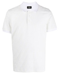 Мужская белая футболка-поло с принтом от Fendi