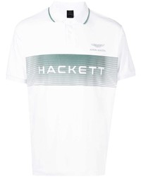 Мужская белая футболка-поло с принтом от Hackett