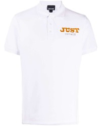 Мужская белая футболка-поло с принтом от Just Cavalli