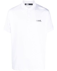 Мужская белая футболка-поло с принтом от Karl Lagerfeld