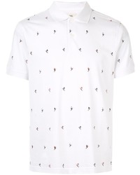 Мужская белая футболка-поло с принтом от Kent & Curwen