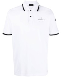 Мужская белая футболка-поло с принтом от Moncler