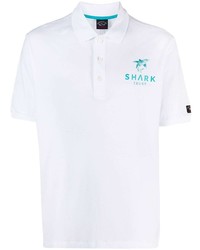 Мужская белая футболка-поло с принтом от Paul & Shark