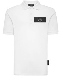 Мужская белая футболка-поло с принтом от Plein Sport