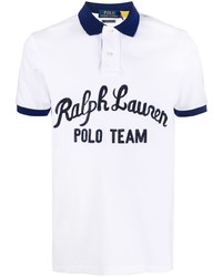 Мужская белая футболка-поло с принтом от Polo Ralph Lauren