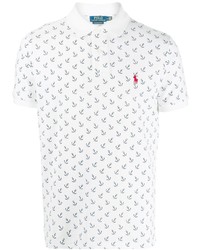 Мужская белая футболка-поло с принтом от Polo Ralph Lauren
