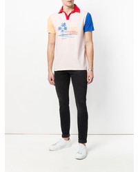 Мужская белая футболка-поло с принтом от Saint Laurent