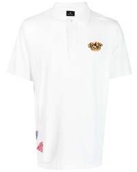 Мужская белая футболка-поло с принтом от PS Paul Smith