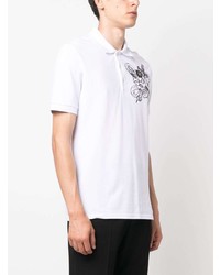 Мужская белая футболка-поло с принтом от Philipp Plein