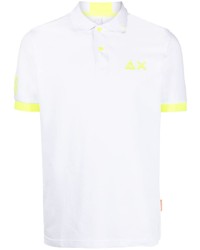 Мужская белая футболка-поло с принтом от Sun 68