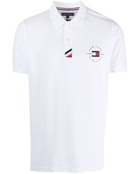 Мужская белая футболка-поло с принтом от Tommy Hilfiger