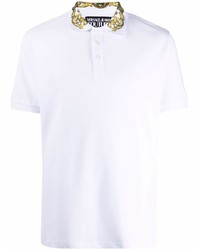 Мужская белая футболка-поло с принтом от VERSACE JEANS COUTURE