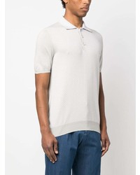 Мужская белая футболка-поло с ромбами от Kiton