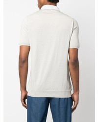Мужская белая футболка-поло с ромбами от Kiton