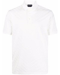 Мужская белая футболка-поло с узором зигзаг от Emporio Armani