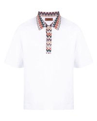 Мужская белая футболка-поло с узором зигзаг от Missoni