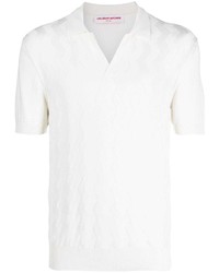 Мужская белая футболка-поло с узором зигзаг от Orlebar Brown