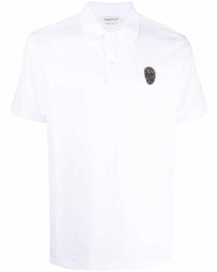 Мужская белая футболка-поло с украшением от Alexander McQueen