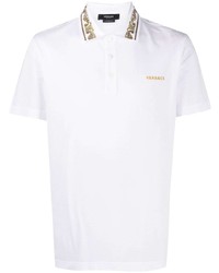 Мужская белая футболка-поло с украшением от Versace
