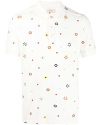 Мужская белая футболка-поло с цветочным принтом от Altea