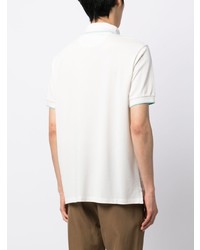 Мужская белая футболка-поло с цветочным принтом от Paul Smith