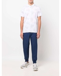 Мужская белая футболка-поло с цветочным принтом от Armani Exchange